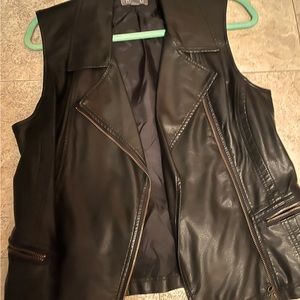 Faux leather vest